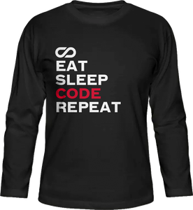 Male Longsleeve "Eat-Sleep-Code-repeat"