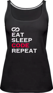 Female Top "Eat-Sleep-Code-repeat"