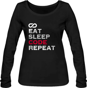 Female Longsleeve "Eat-Sleep-Code-repeat"